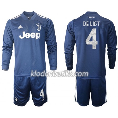 Juventus Matthijs de Ligt 4 Barn Bortedraktsett 2020-2021 Langermet (+ Korte bukser)